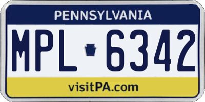 PA license plate MPL6342