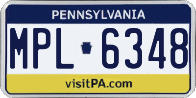 PA license plate MPL6348