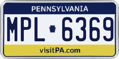 PA license plate MPL6369