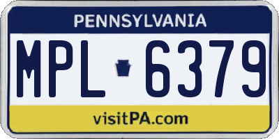 PA license plate MPL6379