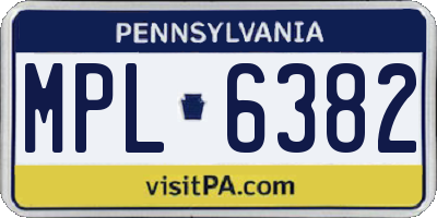 PA license plate MPL6382