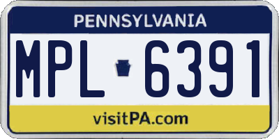 PA license plate MPL6391
