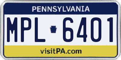 PA license plate MPL6401