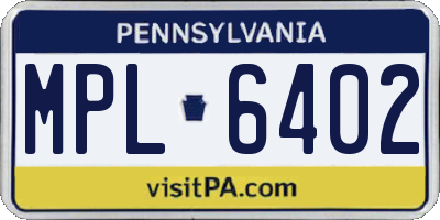 PA license plate MPL6402