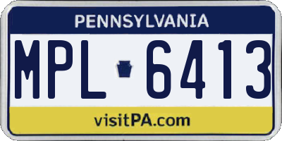 PA license plate MPL6413