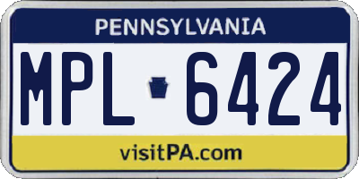 PA license plate MPL6424