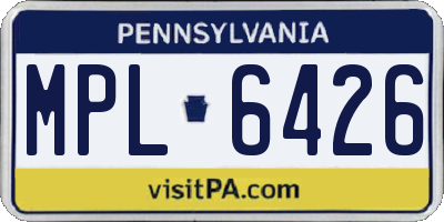 PA license plate MPL6426