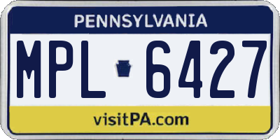 PA license plate MPL6427