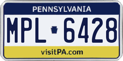 PA license plate MPL6428