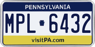 PA license plate MPL6432