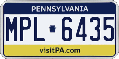 PA license plate MPL6435