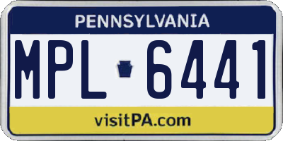 PA license plate MPL6441
