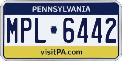 PA license plate MPL6442