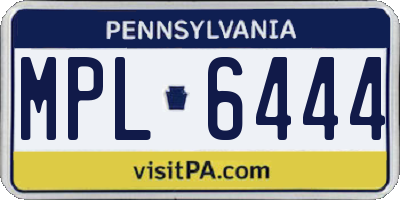 PA license plate MPL6444