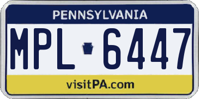 PA license plate MPL6447