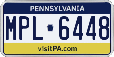 PA license plate MPL6448