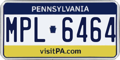 PA license plate MPL6464