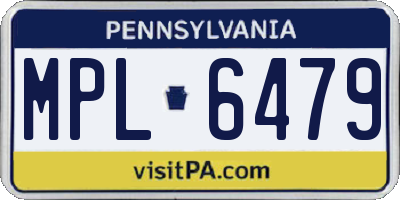 PA license plate MPL6479