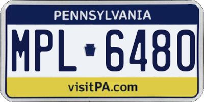 PA license plate MPL6480