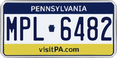 PA license plate MPL6482