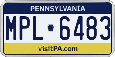 PA license plate MPL6483
