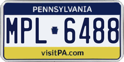 PA license plate MPL6488