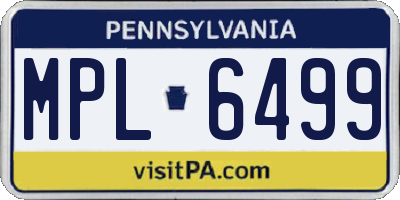 PA license plate MPL6499