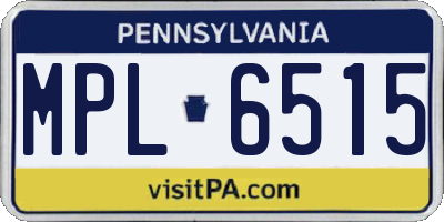 PA license plate MPL6515