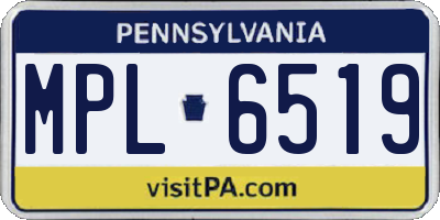 PA license plate MPL6519