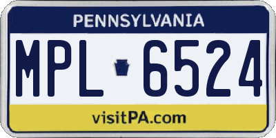 PA license plate MPL6524
