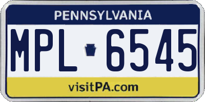 PA license plate MPL6545