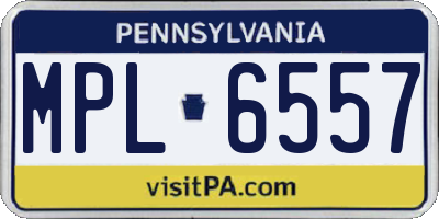 PA license plate MPL6557