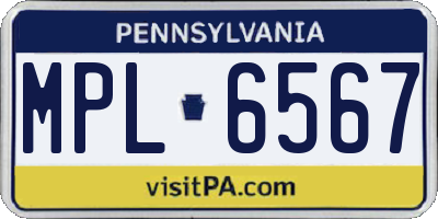 PA license plate MPL6567