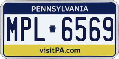 PA license plate MPL6569
