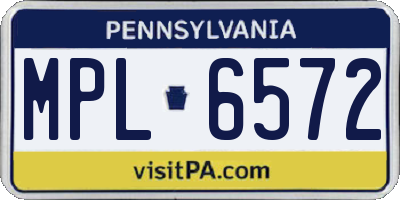 PA license plate MPL6572