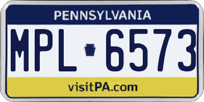 PA license plate MPL6573