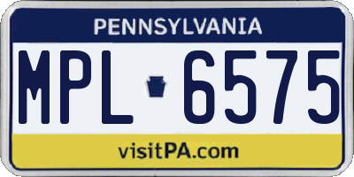 PA license plate MPL6575