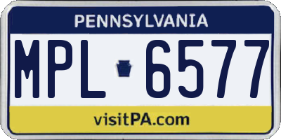 PA license plate MPL6577