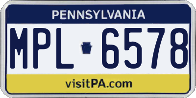 PA license plate MPL6578