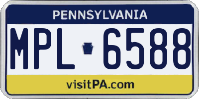 PA license plate MPL6588