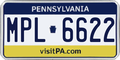 PA license plate MPL6622