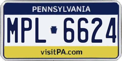 PA license plate MPL6624