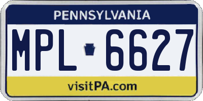 PA license plate MPL6627