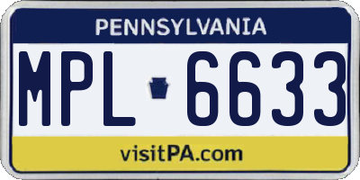 PA license plate MPL6633