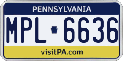 PA license plate MPL6636