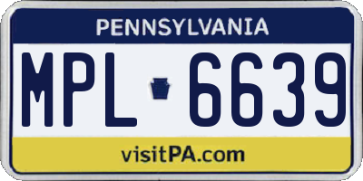 PA license plate MPL6639