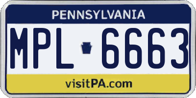 PA license plate MPL6663
