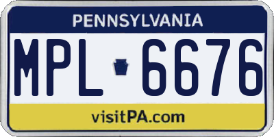 PA license plate MPL6676