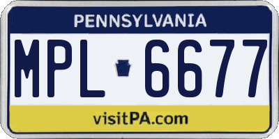 PA license plate MPL6677