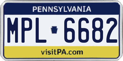 PA license plate MPL6682